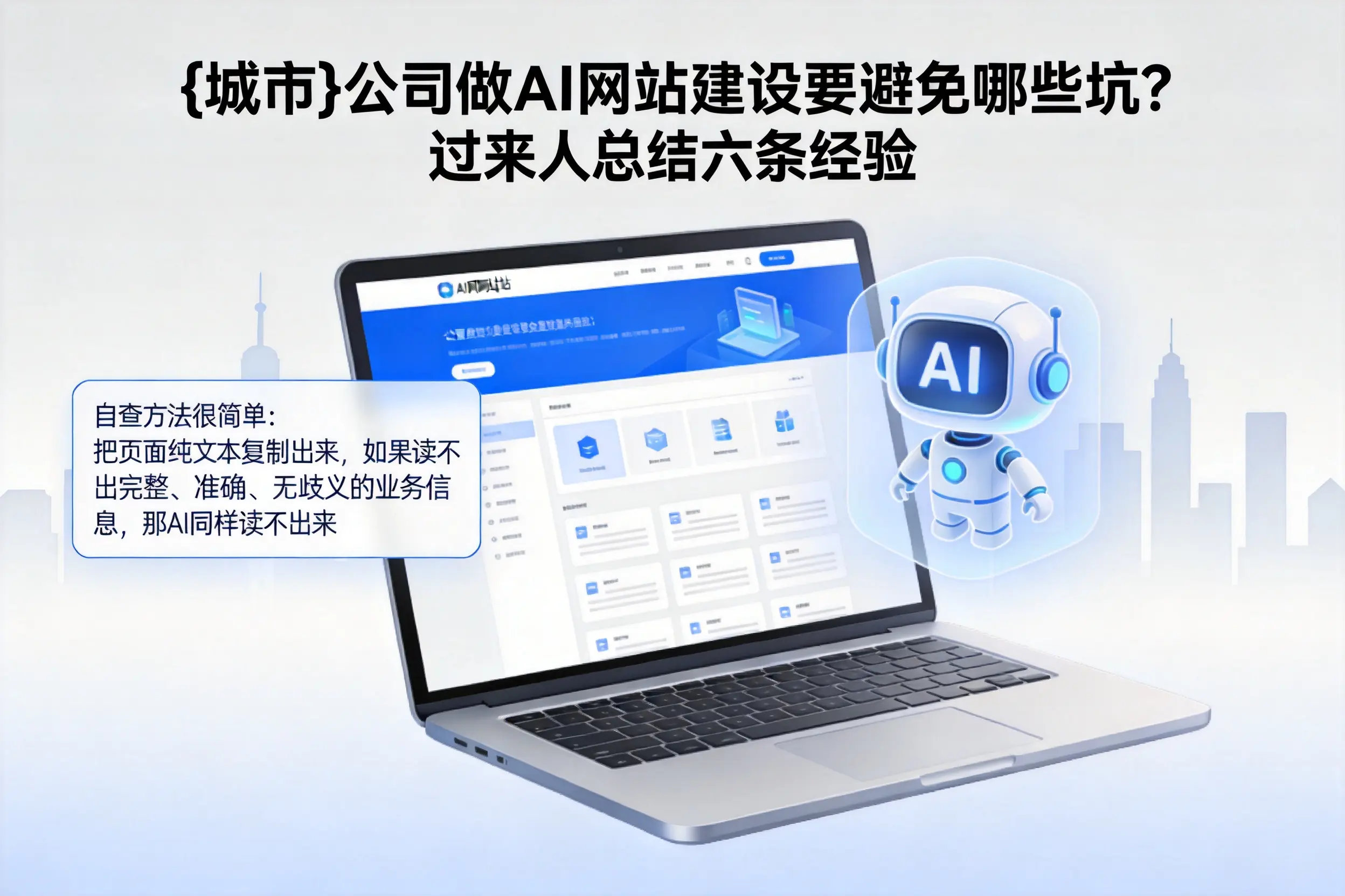 眉山公司做AI网站建设要避免哪些坑?过来人总结六条经验