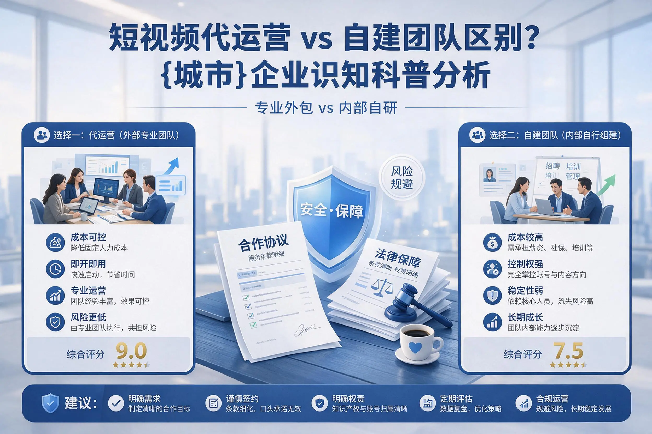 短视频代运营与自建团队区别?眉山企业认知科普分析
