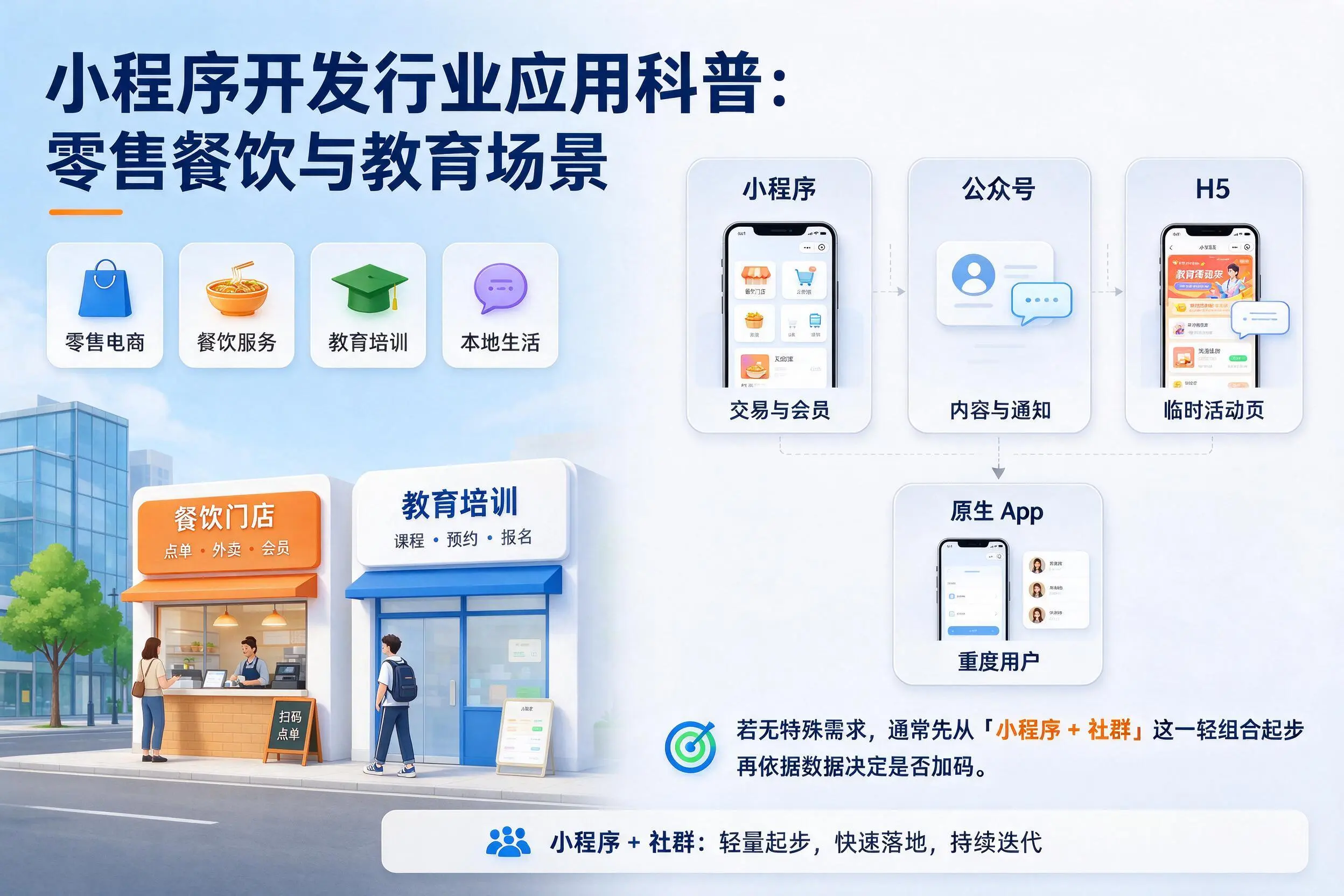眉山小程序开发行业应用科普：零售餐饮与教育场景