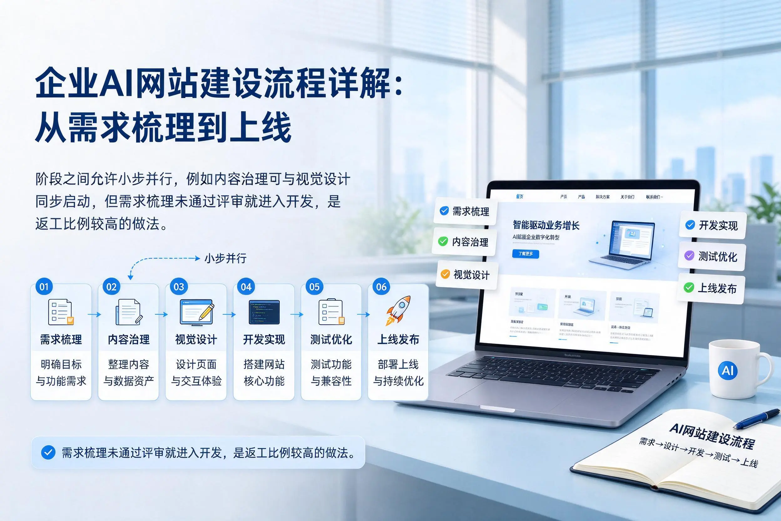 眉山企业AI网站建设流程详解：从需求梳理到上线
