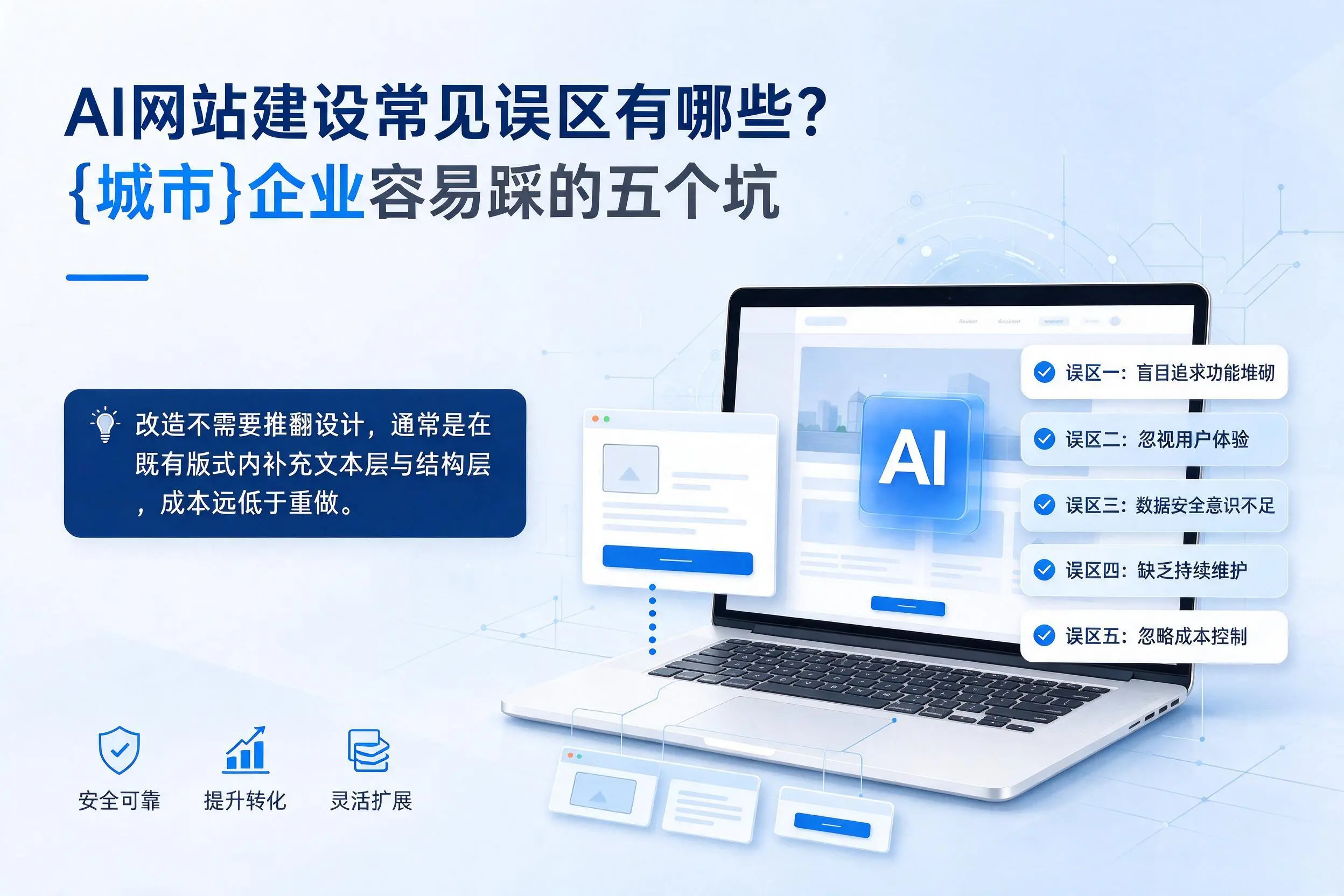 AI网站建设常见误区有哪些?眉山企业容易踩的五个坑