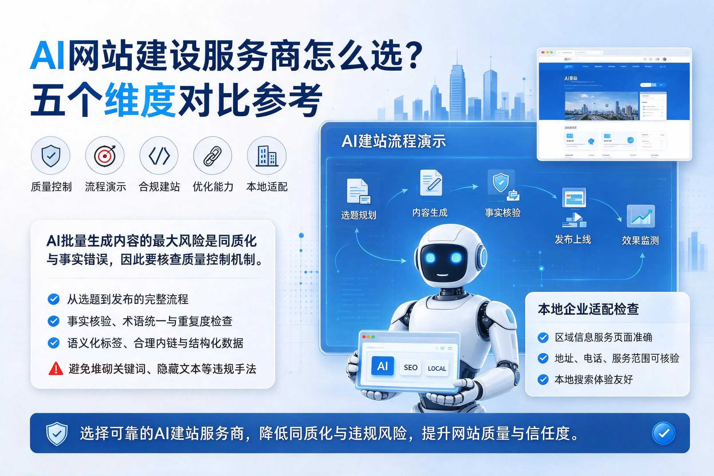 眉山AI网站建设服务商怎么选?五个维度对比参考